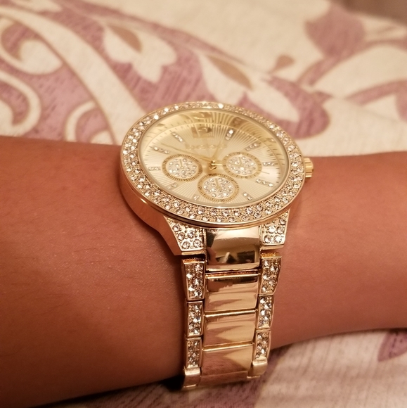 BEBE Gold Rhinestone Watch - Picture 4 of 8